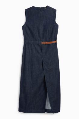 Bodyconjurk van denim, met ceintuur