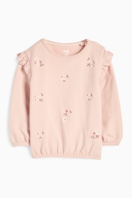Floricele - bluză de molton bebeluși - broderie englezească