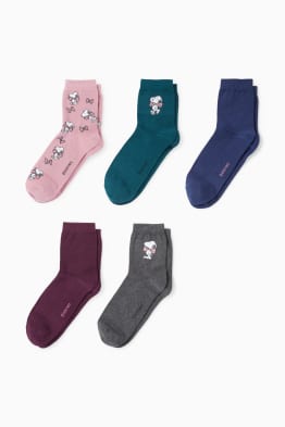 Set van 5 paar - sokken met motief - Snoopy