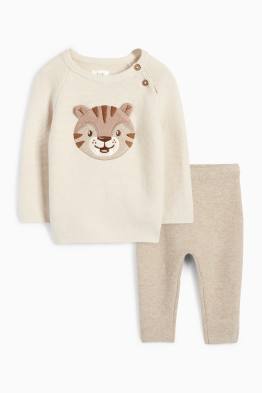 Tiger - Baby-Outfit - 2 teilig - gerippt