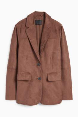 Lange blazer - regular fit - imitatiesuède