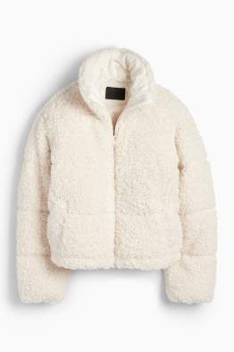 Teddy fur quilted jacket