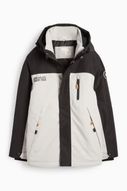Rain jacket with hood - lined - waterproof
