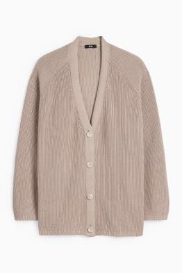 Strickjacke - gerippt