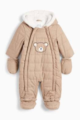 Bärchen - Baby-Schneeanzug mit Kapuze