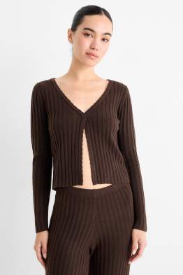Gebreid vest - geribd