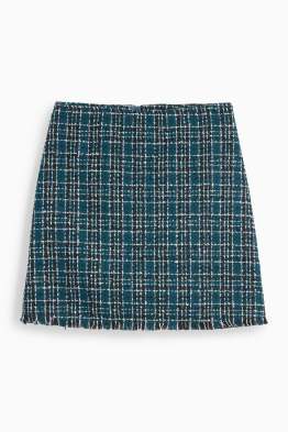 Minifaldilla de bouclé - de quadres