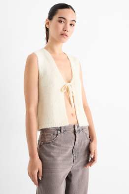 Gebreid gilet - geribd