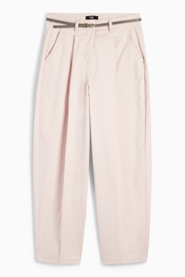 Pantalon met riem - high waist - wide leg