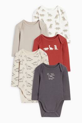 Lot de 5 - dinosaures - bodys bébé