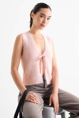 Gebreid gilet - geribd