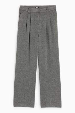 Žerzejové kalhoty - high waist - wide leg - strukturované