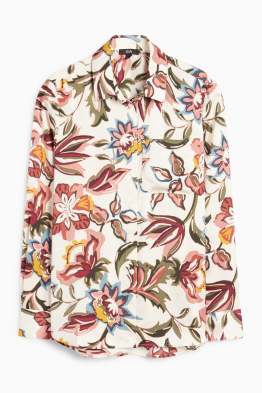 Satijnen blouse - gebloemd