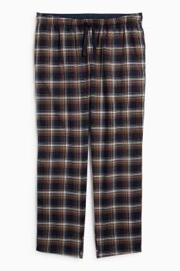 Pantaloni de pijama din flanel - în carouri