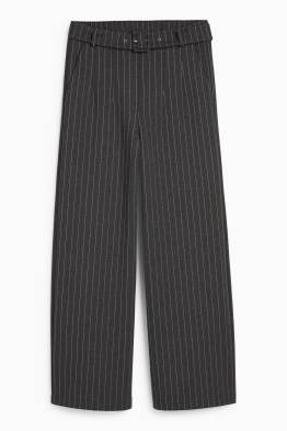 Pantaloni din jerseu cu curea - talie înaltă - wide leg