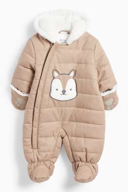 Eichhörnchen - Baby-Schneeanzug mit Kapuze