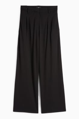 Jersey trousers - high-rise waist - wide leg