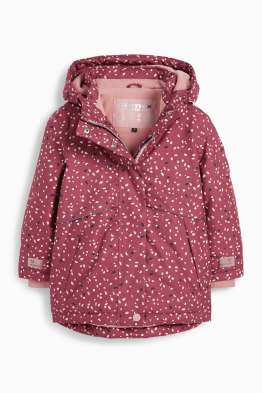 Regenjacke mit Kapuze - gefüttert - wasserdicht - gemustert