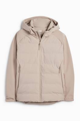 Quilted jacket with hood - water-repellent
