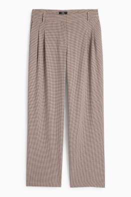 Pantaloni di stoffa - vita media - gamba ampia - a quadretti