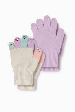 Multipack of 2 - faces - gloves