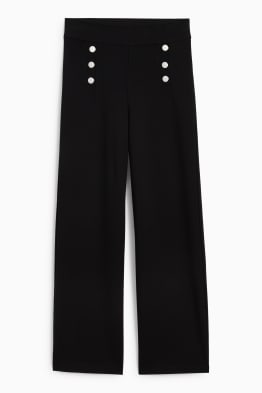 Žerzejové kalhoty - high waist - wide leg