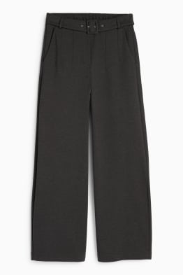 Pantaloni di jersey con cintura - vita alta - gamba larga