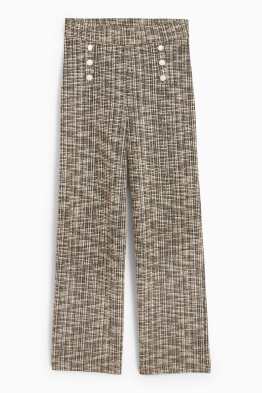 Pantaloni bouclé - talie înaltă - wide leg