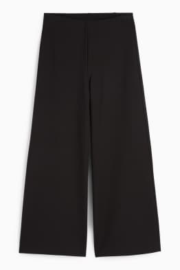 Žerzejové kalhoty - high waist - wide leg