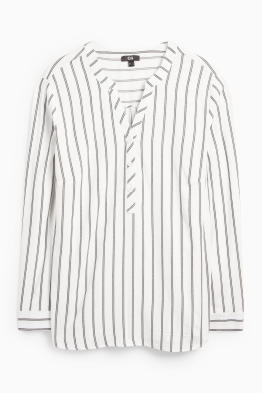 Blouse met V-hals - gestreept
