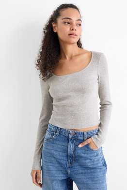 Langarmshirt - gerippt
