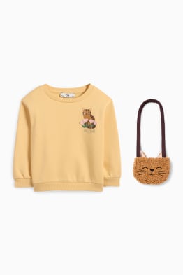 Chat - ensemble - sweat et sac - 2 pièces
