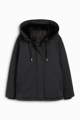 Jacket with hood - lined - water-repellent