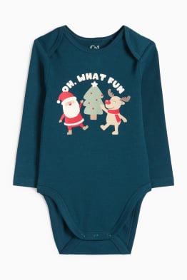 Weihnachtsmann und Rentier - Baby-Weihnachts-Body