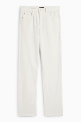 Pantaloni di velluto - vita alta - straight fit - LYCRA®