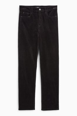 Pantaloni di velluto - vita alta - straight fit - LYCRA®