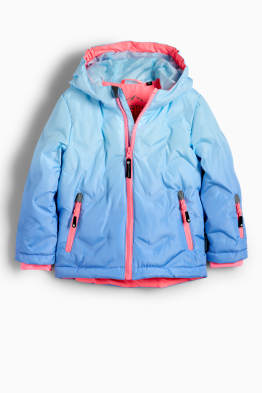 Skijacke mit Kapuze - wasserabweisend - gemustert
