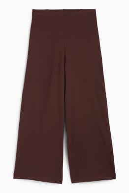 Žerzejové kalhoty - high waist - wide leg