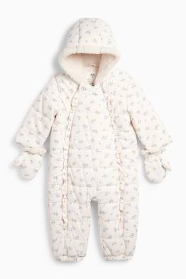 Petites fleurs - combinaison de neige à capuche pour bébé