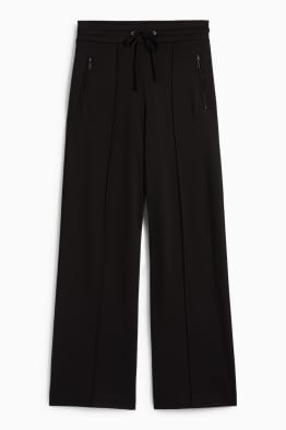 Žerzejové kalhoty - mid waist - straight fit