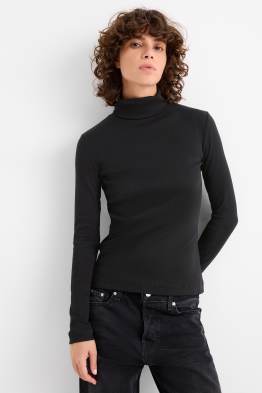 Multipack 2er - Basic-Rollkragenshirt - gerippt