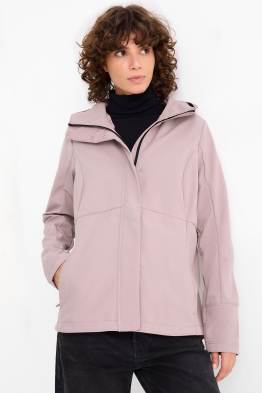 Softshelljacke mit Kapuze - wasserabweisend - 4 Way Stretch