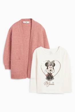 Minnie Maus - Set - Langarmshirt und Strickjacke - 2 teilig