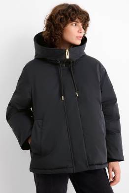Jacket with hood - lined - water-repellent