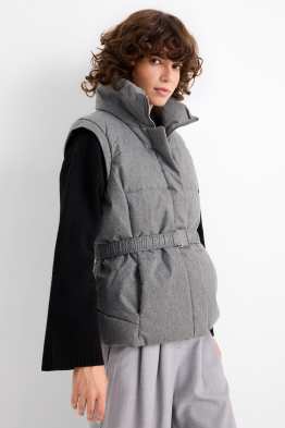Gilet trapuntato con cintura