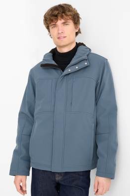 Veste à coquille souple avec capuche - finition doublée - finition déperlante - 4 Way Stretch