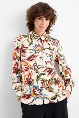 Satijnen blouse - gebloemd