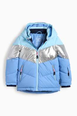 Veste de ski à capuche - déperlante - effet brillant