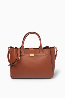 Grote shopper met afneembare draagriem - imitatieleer