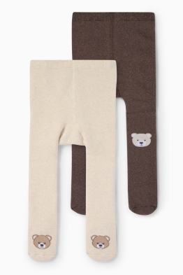 Multipack 2er - Bär - Baby-Thermo-Anti-Rutsch-Strumpfhose